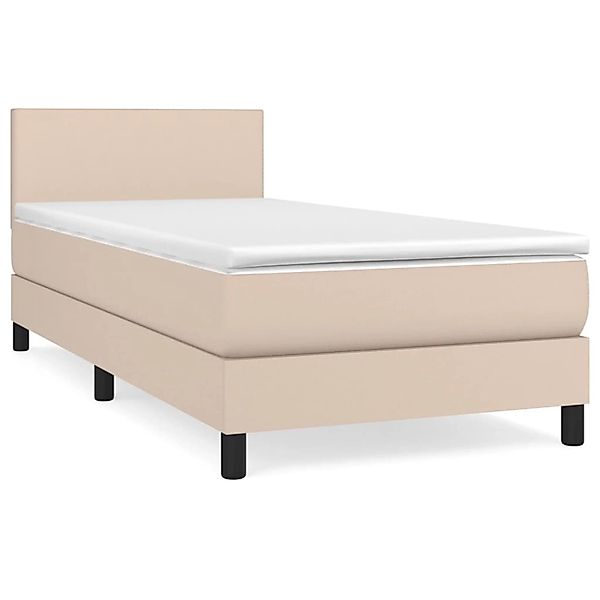 vidaXL Boxspringbett Matratze Cappuccino-Braun 100x200cm Kunstleder1389709 günstig online kaufen