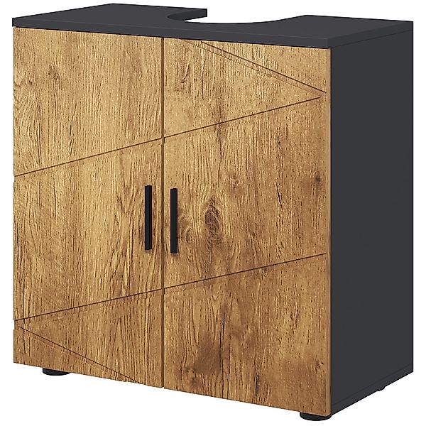 kleankin Under Sink Cabinet Bathroom Vanity Unit 2 Doors with Height-Adjust günstig online kaufen