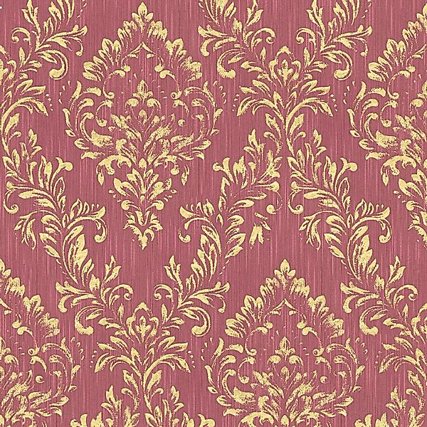 PROFHOME 306596-GU Barock Tapete Ornament dezent schimmernd Gold Rot 0,53 m günstig online kaufen