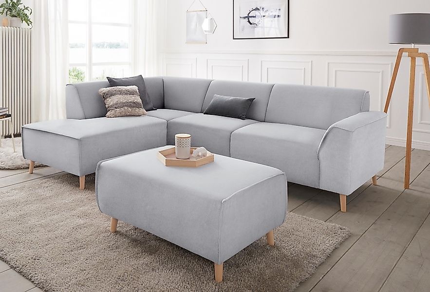 andas Ecksofa "Janek Scandic Design, elegant und zeitlos, L-Form" mit Feder günstig online kaufen