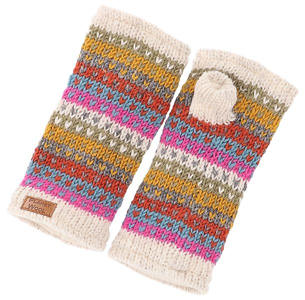 Guru-Shop Strickhandschuhe Handstulpen, handgestrickte Wollstulpen aus.. günstig online kaufen