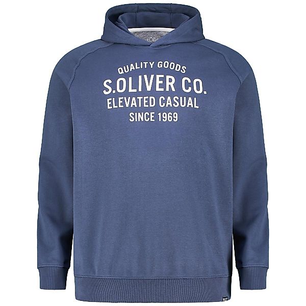 s.Oliver Hoodie mit Label-Print Farbe blau Größe: 4XL günstig online kaufen