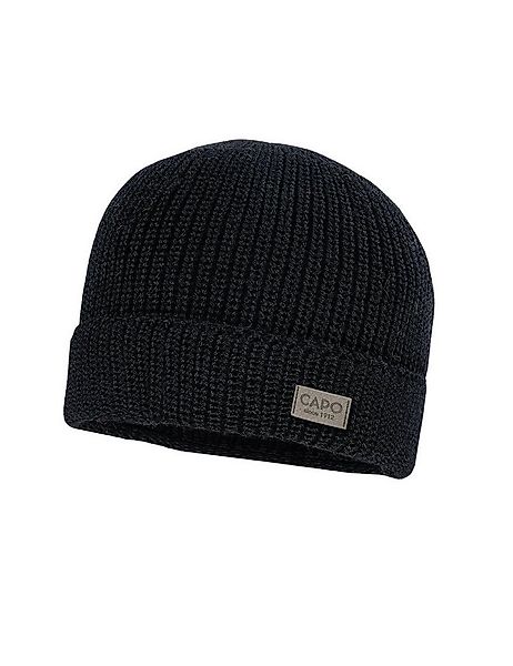 CAPO Strickmütze Woll-Rippmütze, Umschlag (1-St) Merinowolle günstig online kaufen