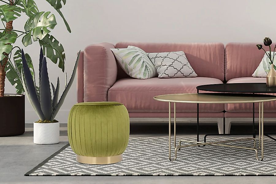 Kayoom Sitzhocker "Hocker Lilje, Edler Touch durch goldenen Sockel,Hochwert günstig online kaufen