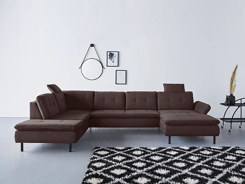 Home affaire Wohnlandschaft "Birkholm U-Form" Armlehnverstellung, auch in E günstig online kaufen