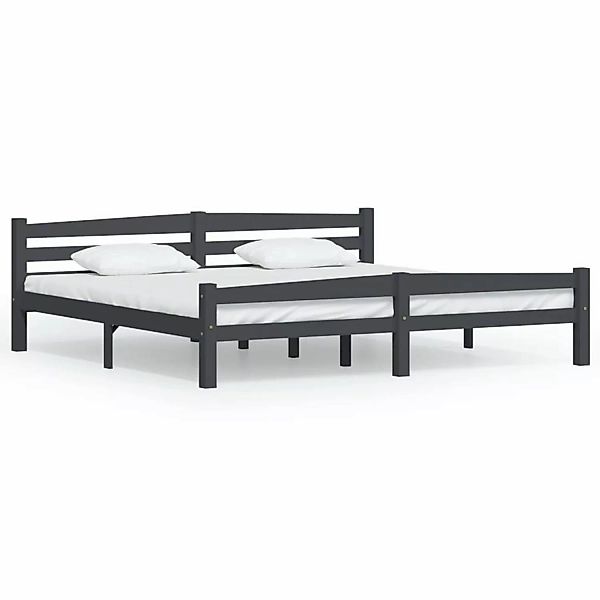 vidaXL Massivholzbett Dunkelgrau Kiefer 200x200 cm649509 günstig online kaufen