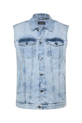 Men Plus Steppweste Men+ Jeansweste Knopfleiste günstig online kaufen