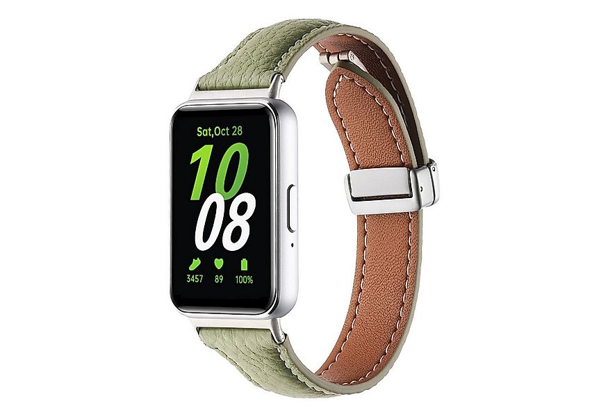 Wigento Smartwatch-Armband Für Samsung Galaxy Fit 3 hochwertiges Leder Armb günstig online kaufen