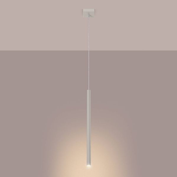 Hängelampe Pastelo, beige, Ø 2 cm, Stahl, 3-flg. günstig online kaufen