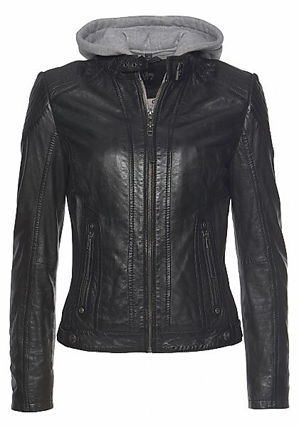 Mauritius Lederjacke "Junja", mit Kapuze, mit abnehmbarem Kapuzen-Einsatz u günstig online kaufen