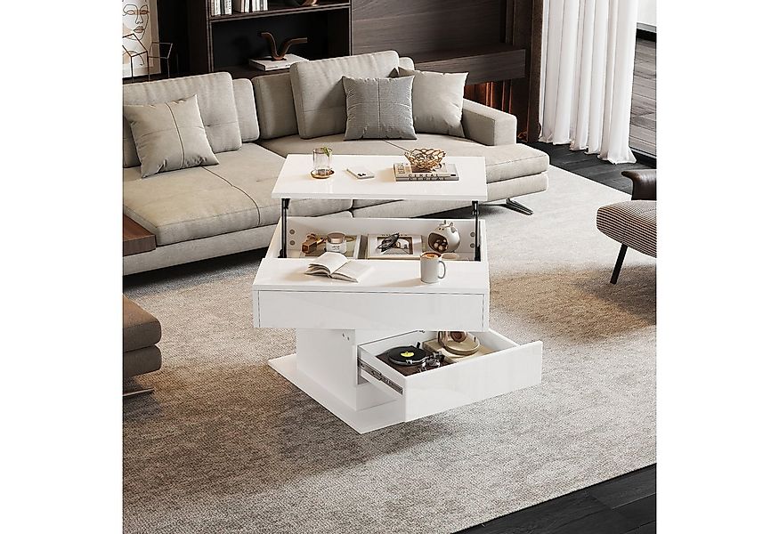 OKWISH Couchtisch Obere Tischplatte 360° frei drehbar (Kaffeetish, 1-St., 1 günstig online kaufen