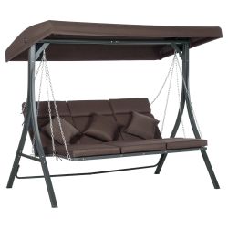 Outsunny Hollywoodschaukel Gartenschaukel mit Sonnendach, 3-Sitzer, günstig online kaufen