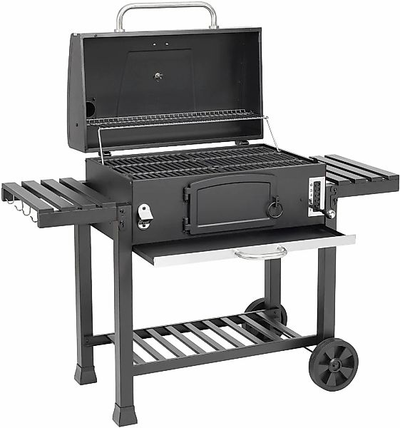 El Fuego Holzkohlegrill Smoker Ontario XXL Schwarz günstig online kaufen