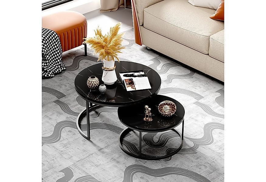 REDOM Couchtisch und 2er Set, Beistelltisch für Schlafzimmer Balkon (Runder günstig online kaufen