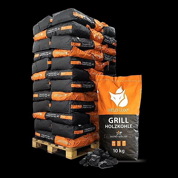 Heizfuxx Grillholzkohle Gastro-qualität 10kg x 36 Sack 360kg Palette günstig online kaufen