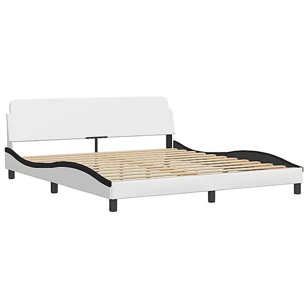furnicato Bettgestell "Dover" Weiß und Schwarz 180x200 cm Kunstleder (1-tlg günstig online kaufen