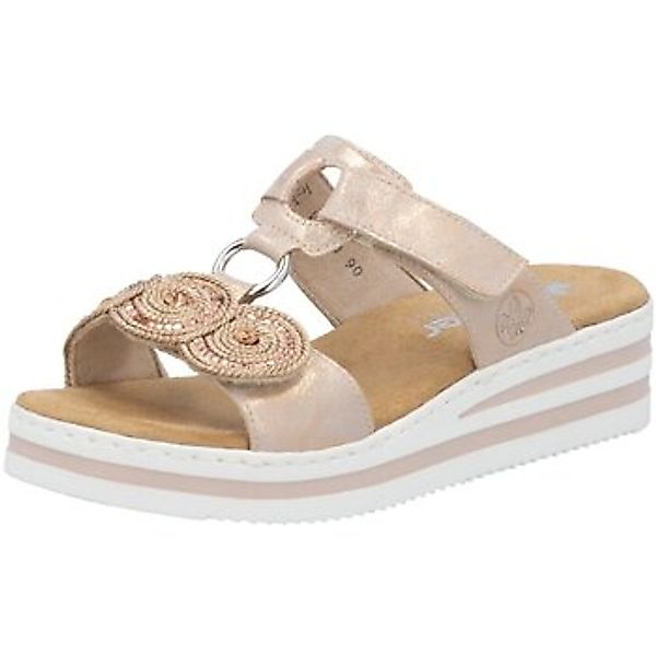 Rieker Keilpantolette Sommerschuh, Urlaubsschuh mit Glitzersteine, Metallic günstig online kaufen