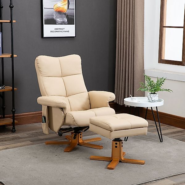 HOMCOM Sessel mit Liegefunktion modern, Fernsehsessel mit Hocker, Polyester günstig online kaufen