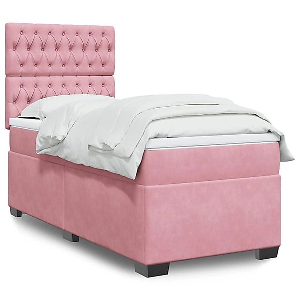 vidaXL Boxspringbett mit Matratze Rosa 80x200 cm Samt 3293073 günstig online kaufen