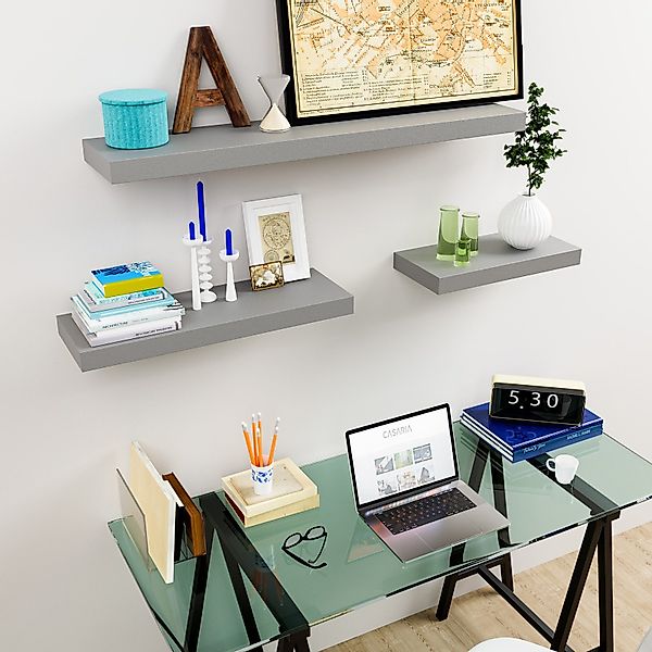 Casaria Wandboard, Grau Hängeregal mit Halterung günstig online kaufen