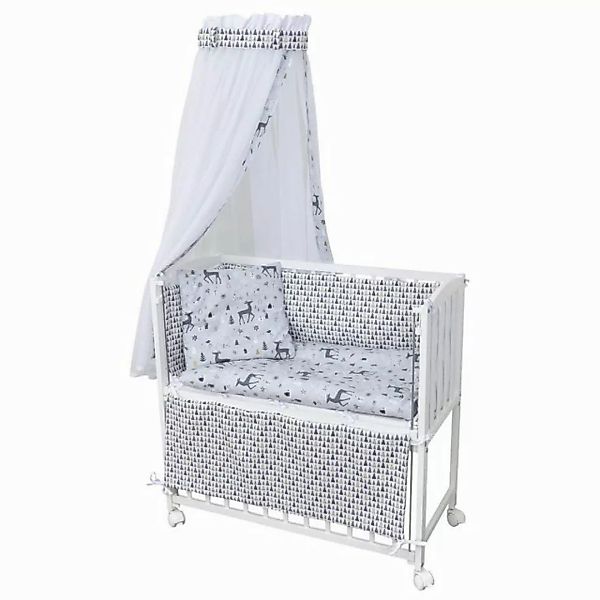 Baby-Delux Beistellbett Babybett Waldzauber grau, Stillbett 90x40 weiß höhe günstig online kaufen