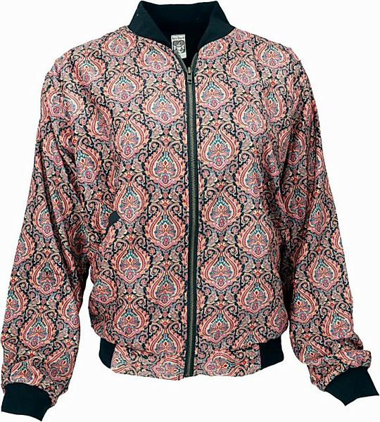 Guru-Shop Langjacke Boho Style Bomberjacke, Samtjacke - schwarz/bunt günstig online kaufen