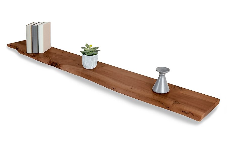 Trelevo® Wandregal Amanda, Akazienholz, Baumkante, Steckboard, günstig online kaufen