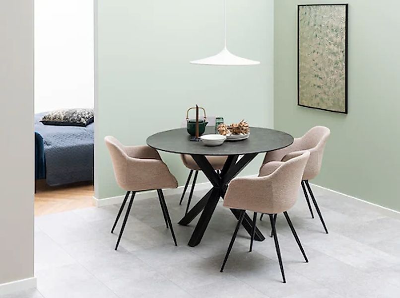 ACTONA GROUP Esstisch 1 Stk. tlg. tischplatte aus schwarzer rauer Keramik. günstig online kaufen