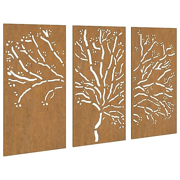 vidaXL Wandbild 3-tlg. Garten-Wanddeko 105x55 cm günstig online kaufen