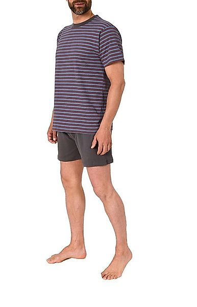 RELAX by Normann Pyjama Herren Schlafanzug kurzarm Pyjama Shorty in Streife günstig online kaufen
