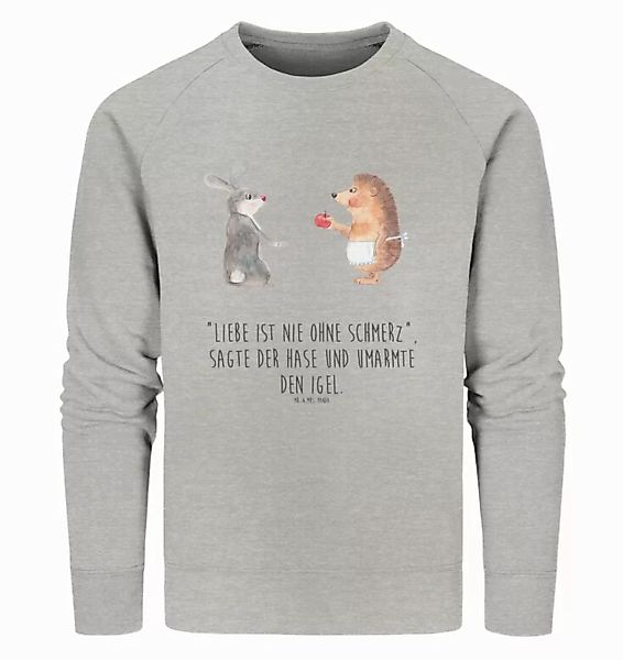 Mr. & Mrs. Panda Longpullover Größe XS Hase Igel - Heather Grey - Geschenk, günstig online kaufen