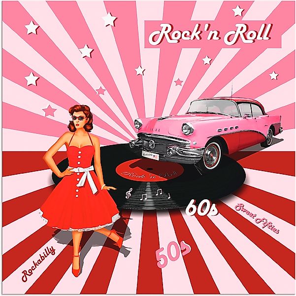 Artland Wandbild "Rockn Roll die 50er Jahre", Auto, (1 St.), als Alubild, O günstig online kaufen