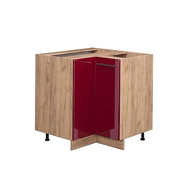 Vicco Eckunterschrank Fame-Line, Bordeaux Hochglanz/Goldkraft Eiche, günstig online kaufen