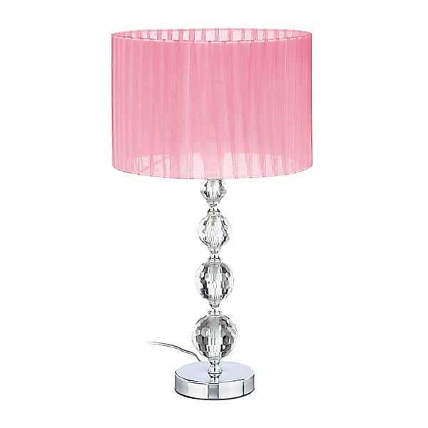 relaxdays Tischleuchte Tischlampe Kristall in Rosa günstig online kaufen