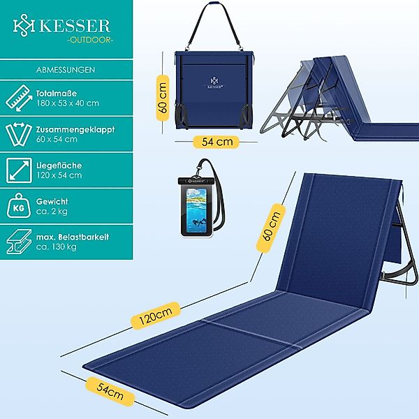 KESSER Gartenliege Strandmatte klappbar mit verstellbarer günstig online kaufen