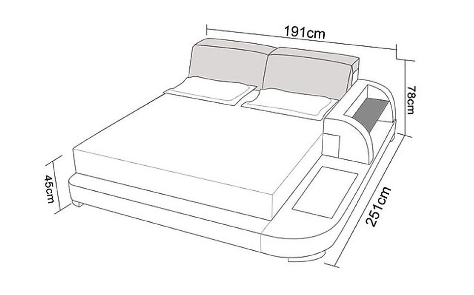 Xlmoebel Bett Doppelbett mit Wasserbettfunktion für Hotelzimmer mit Lederpo günstig online kaufen