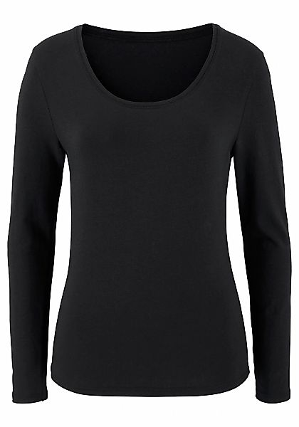 Vivance Langarmshirt "aus elastischer Baumwoll-Qualität", (2er-Pack) günstig online kaufen