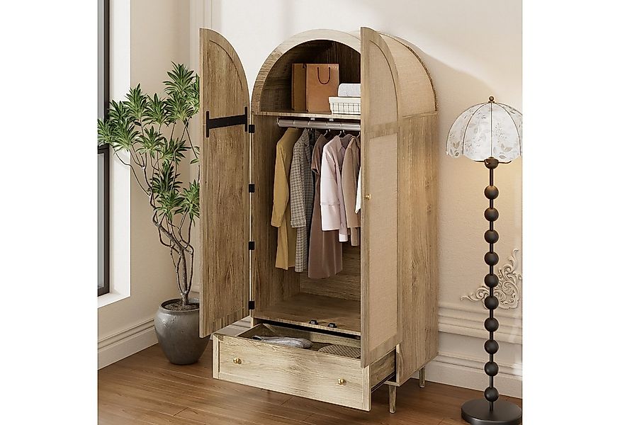 STILVORA Kleiderschrank mit Stofftüren&Schublade,Garderobe Aufbewahrungssch günstig online kaufen