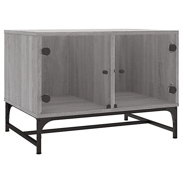 vidaXL Couchtisch mit Glastüren Grau Sonoma 68,5x50x50 cm 836544 günstig online kaufen