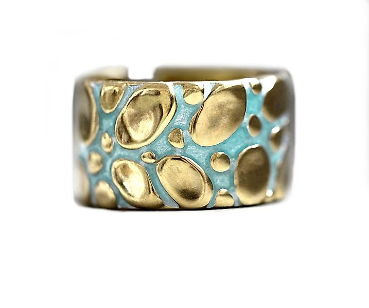 Villa Sorgenfrei Schmuckmanufaktur Silberring Flussbett Ring. Vergoldeter S günstig online kaufen