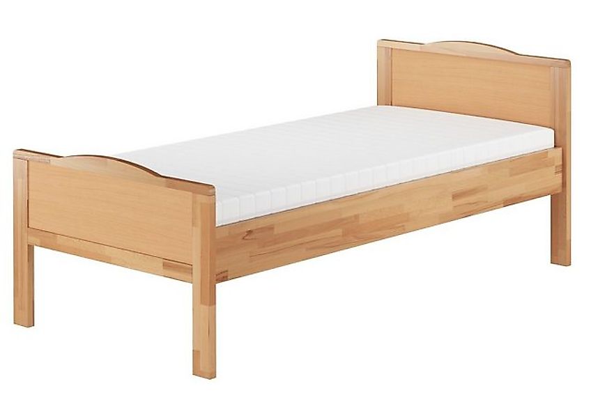 ERST-HOLZ Bett Einzelbett Überlänge extra hoch Buchenholz 90x220, Buchefarb günstig online kaufen