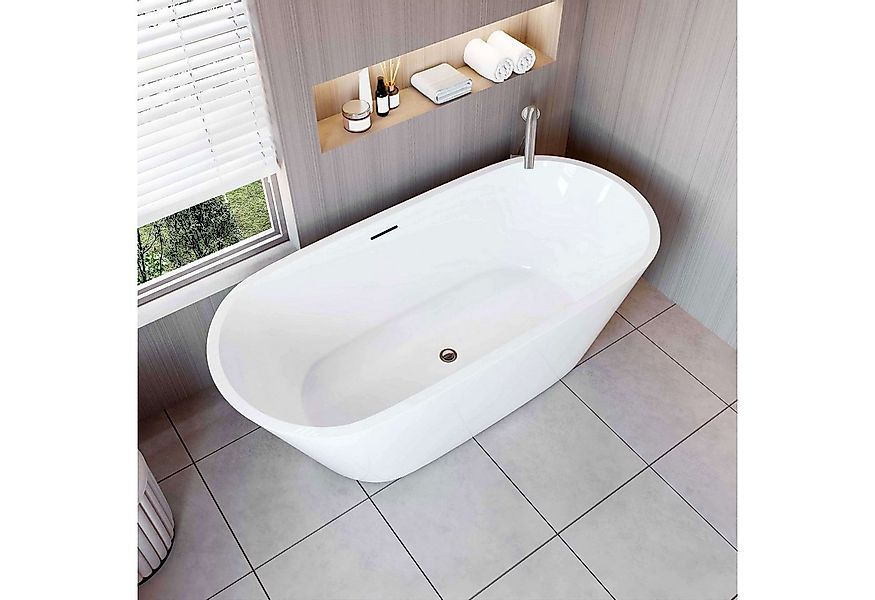 AICA Badewanne freistehende Badewanne Schiffsbadewanne Acrylbadewanne H: 58 günstig online kaufen