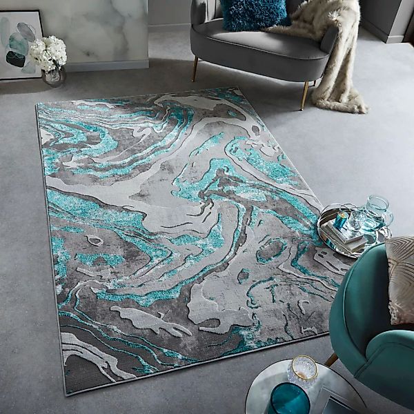 FLAIR RUGS Teppich »Marbled«, rechteckig, 12 mm Höhe, dezenter Glanz, mehrf günstig online kaufen