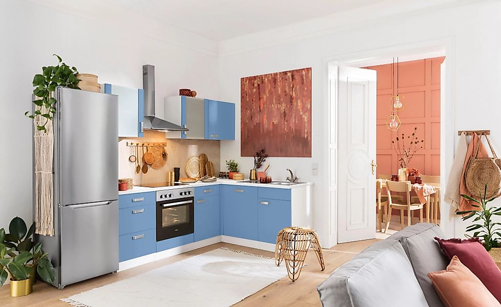 wiho Küchen Winkelküche "Husum", mit E-Geräten, Stellbreite 220 x 170 cm günstig online kaufen