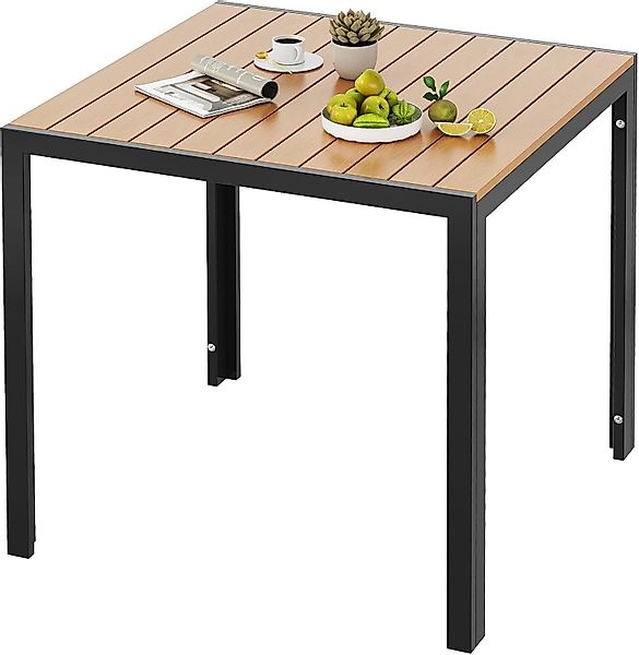 TLGREEN Gartentisch Wetterfest,Balkontisch Aluminium mit WPC günstig online kaufen