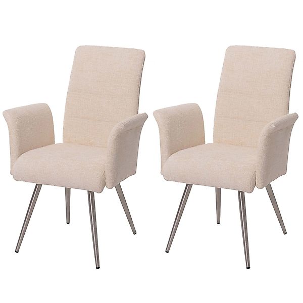 MCW Esszimmerstuhl G55 2er-Set mit Armlehne Creme günstig online kaufen
