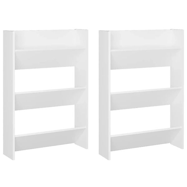 vidaXL Wand-Schuhschränke 2 Stk Weiß 60x18x90 cm Holzwerkstoff 806760 günstig online kaufen
