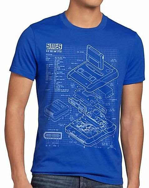 style3 Print-Shirt Herren T-Shirt SNES Blaupause 16-Bit Videospiel günstig online kaufen