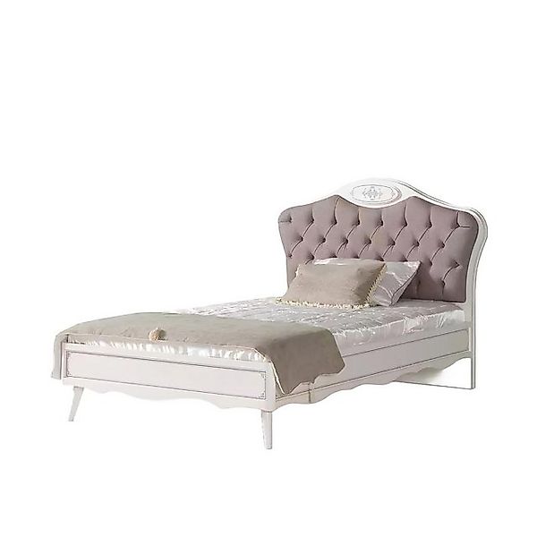 Xlmoebel Bett Hochwertiges Chesterfield-Bett 120 cm mit grauem Stoffbezug u günstig online kaufen