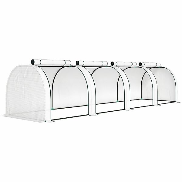 Outsunny Gewächshaus, winterfest Foliengewächshaus mit aufrollbaren Reißver günstig online kaufen